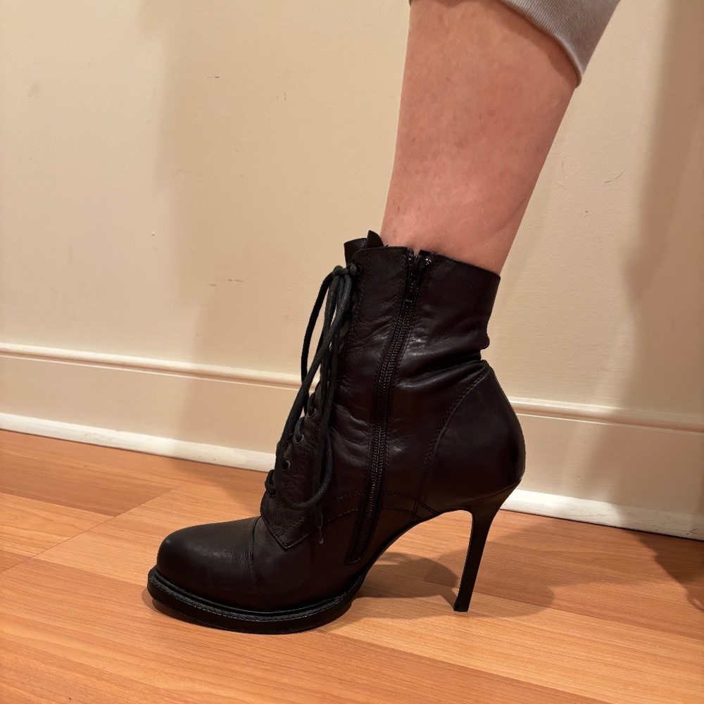 Ann Demeulemeester Lace-Up Stiletto Boots